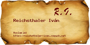 Reichsthaler Iván névjegykártya